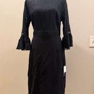 Tommy Hilfiger Black Lace Long Sleeve Dress
